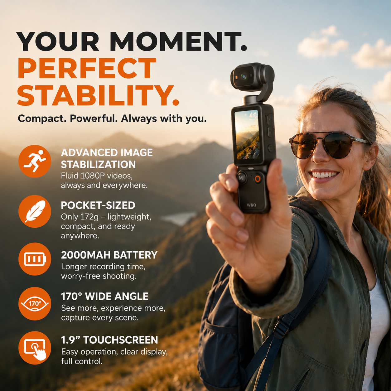 🥳2026 TOP-ANGEBOT🥳💞Über 50.000 verkauft!📸🖐️ 50% RABATT! Taschen-Kamera mit Flip-Display – 1080P, 170° Weitwinkel, Anti-Verwacklung. Leicht, 2000mAh. Dein Reisebegleiter! ✨🎥